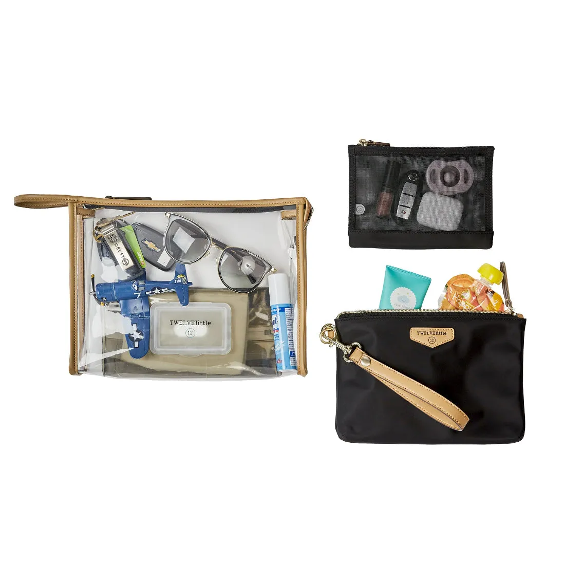 3-In-1 Travel Organiser Pouch Set Black