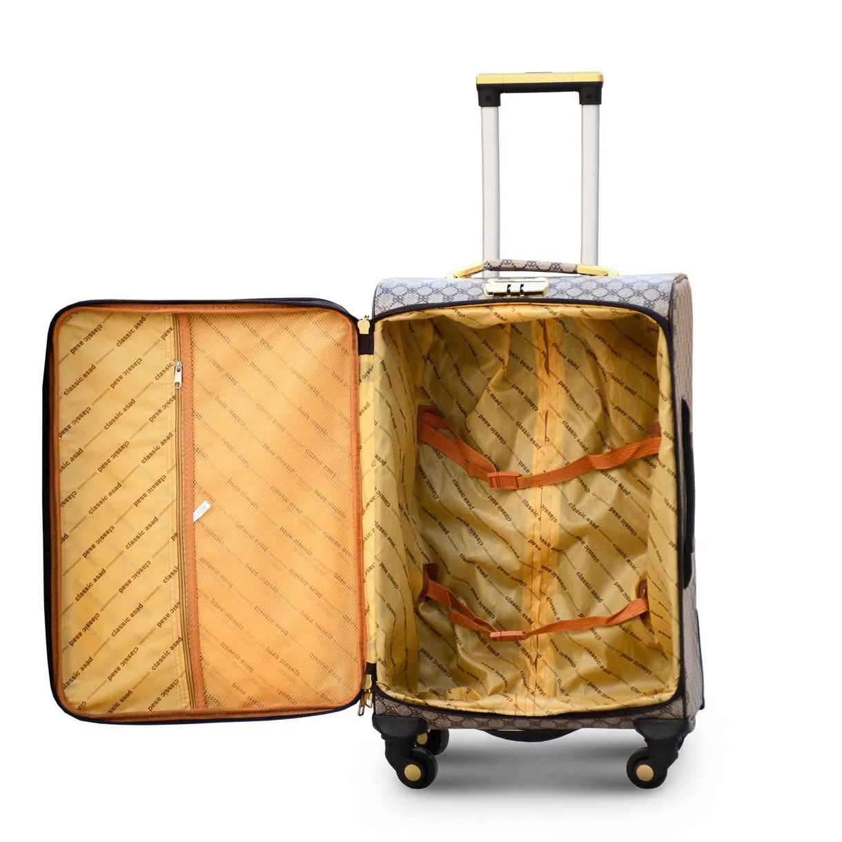 32 Inch VL PU Leather Soft Material Big Size 4 Wheel Luggage Bag | Get T-3 Cabin Bag Combo Gift | 36-40 Kg Capacity