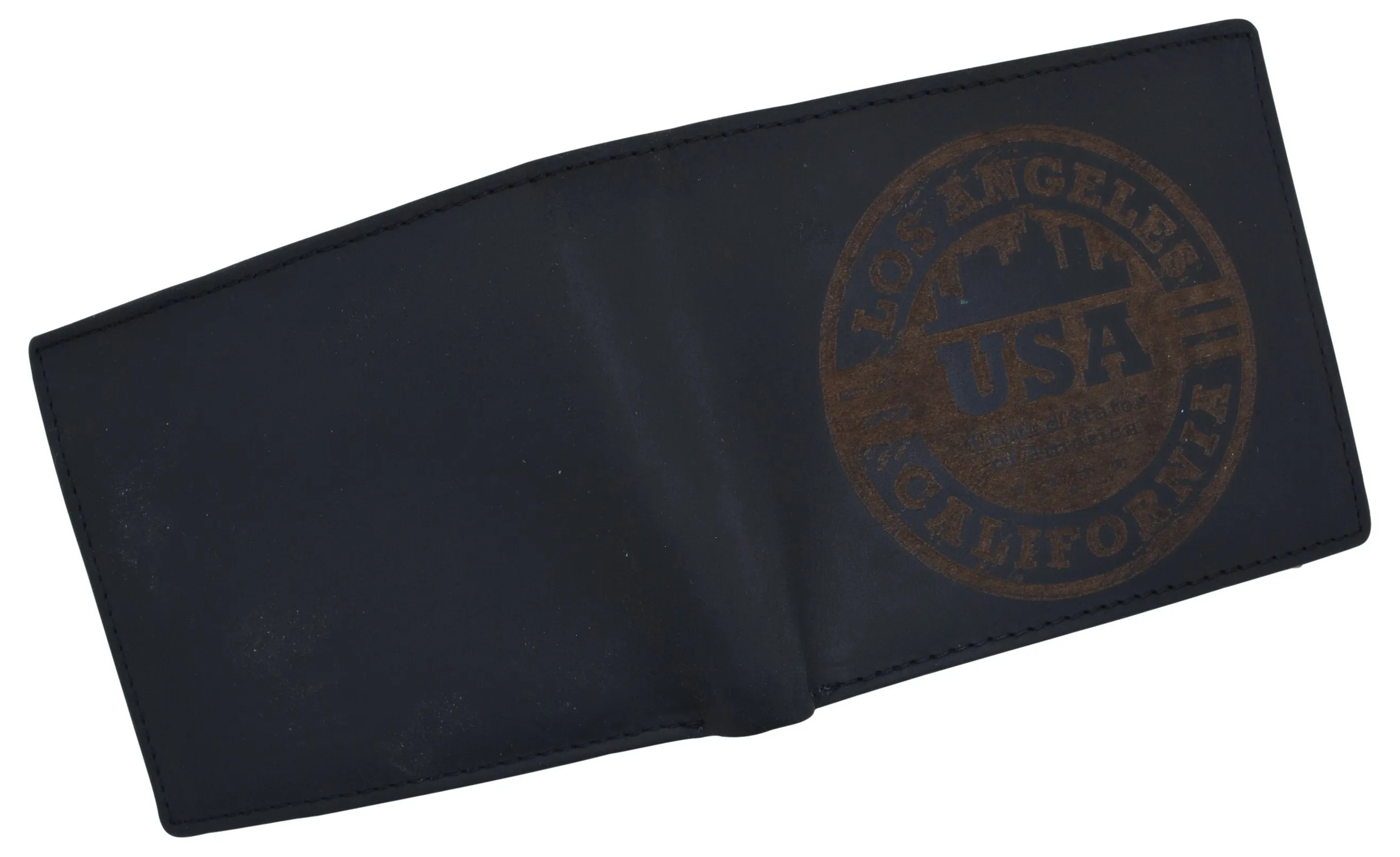 AFONiE RFID Rustic Men Wallet-Los Angeles Design Craft Stamp