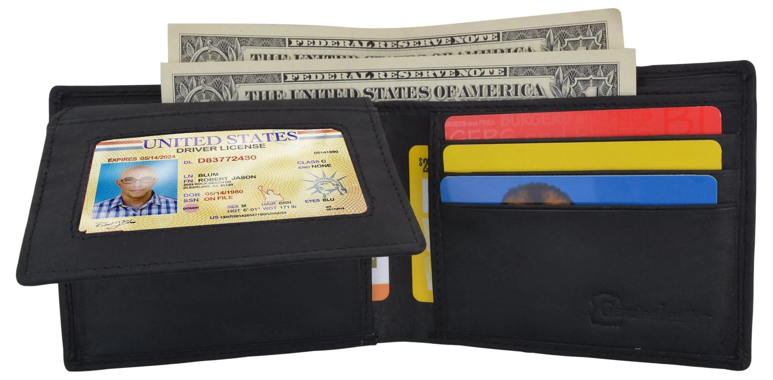 AFONiE RFID Rustic Men Wallet-Los Angeles Design Craft Stamp