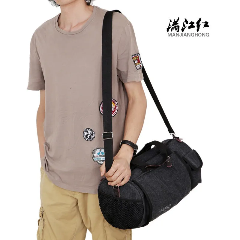 Backpack 2022 New Korean Style Portable Canvas Bag Large Capacity Shoulder Bag Fashion Trend Workout Travel Bag