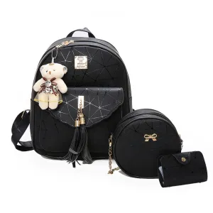 Backpack All-Matching Fashion Three-Piece Set Middle School Student Ladies travel Women shoulder bag