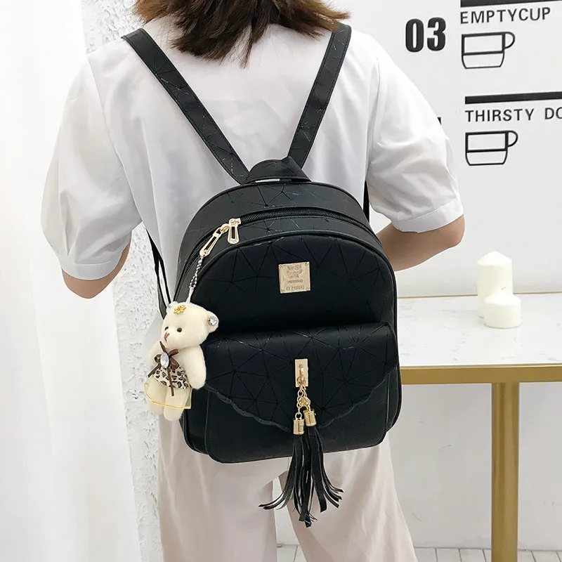 Backpack All-Matching Fashion Three-Piece Set Middle School Student Ladies travel Women shoulder bag