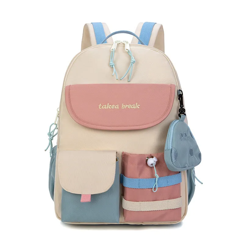 Backpack Large Capacity Japanese Korean Junior High School Student Macaron Class Schoolbag College Student
