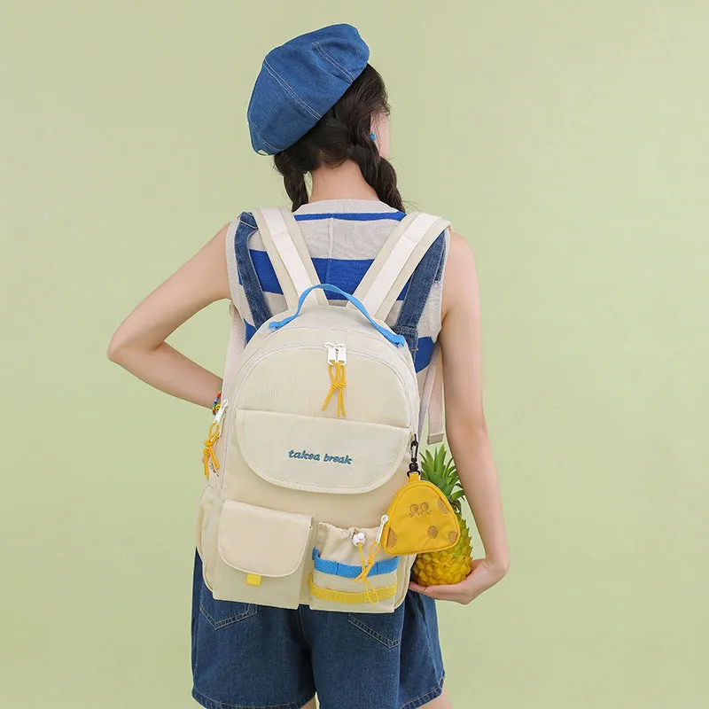 Backpack Large Capacity Japanese Korean Junior High School Student Macaron Class Schoolbag College Student