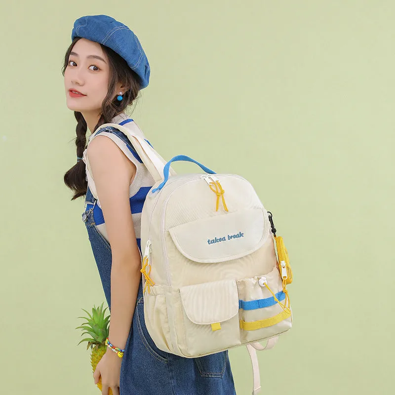 Backpack Large Capacity Japanese Korean Junior High School Student Macaron Class Schoolbag College Student