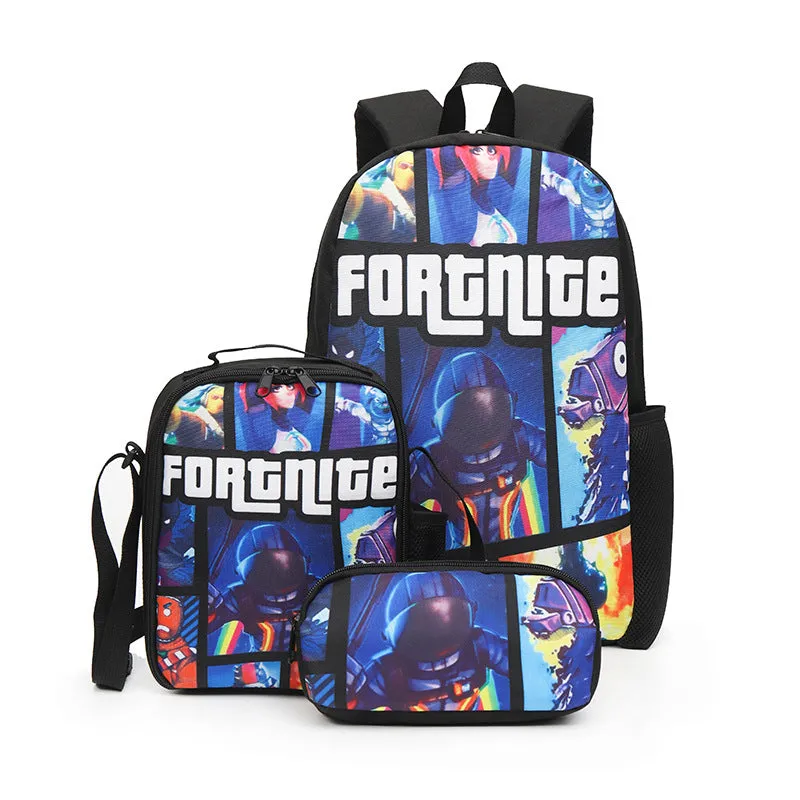 Backpack Large Capacity Three-Piece Set High School and College Student Schoolbag Travel Bag