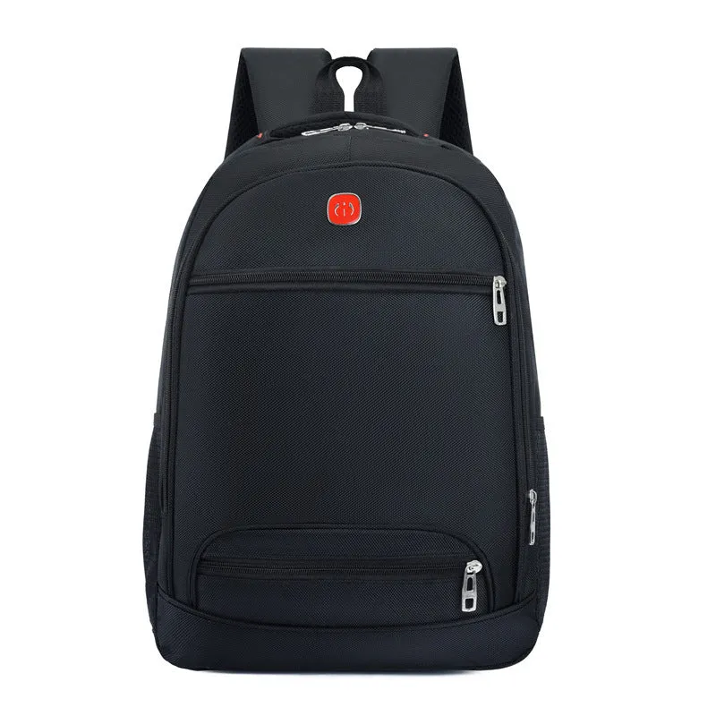 Backpack Men's  Simple Fashion Student Schoolbag Black  Computer Bag 16-Inch New