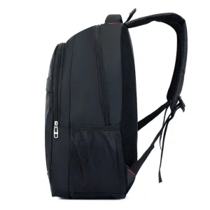 Backpack Men's  Simple Fashion Student Schoolbag Black  Computer Bag 16-Inch New