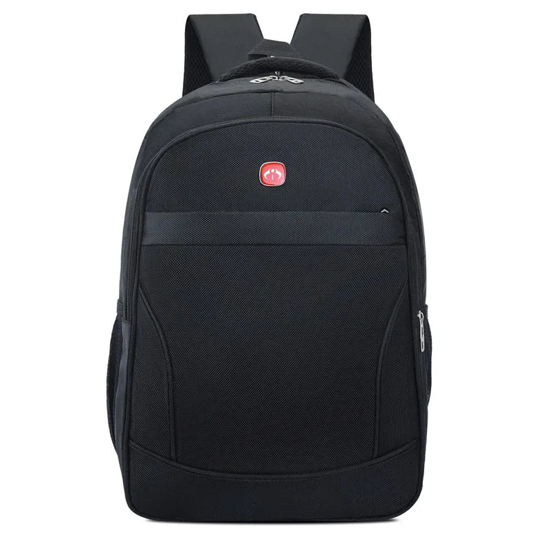 Backpack Men's  Simple Fashion Student Schoolbag Black  Computer Bag 16-Inch New