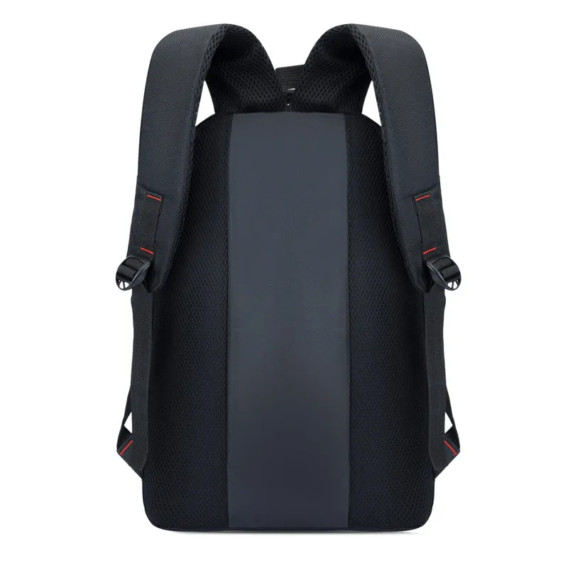 Backpack Men's  Simple Fashion Student Schoolbag Black  Computer Bag 16-Inch New