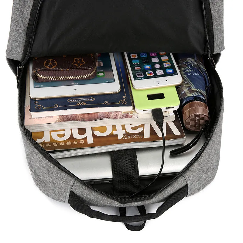 Backpack New Casual Men's  Three-Piece Outdoor Travel Computer  Female Junior High School Student Schoolbag