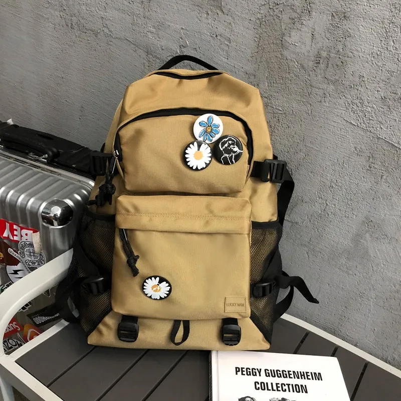 Backpack School Wear-Resistant Oxford Cloth Computer  Badge Outdoor Travel shoulder bag
