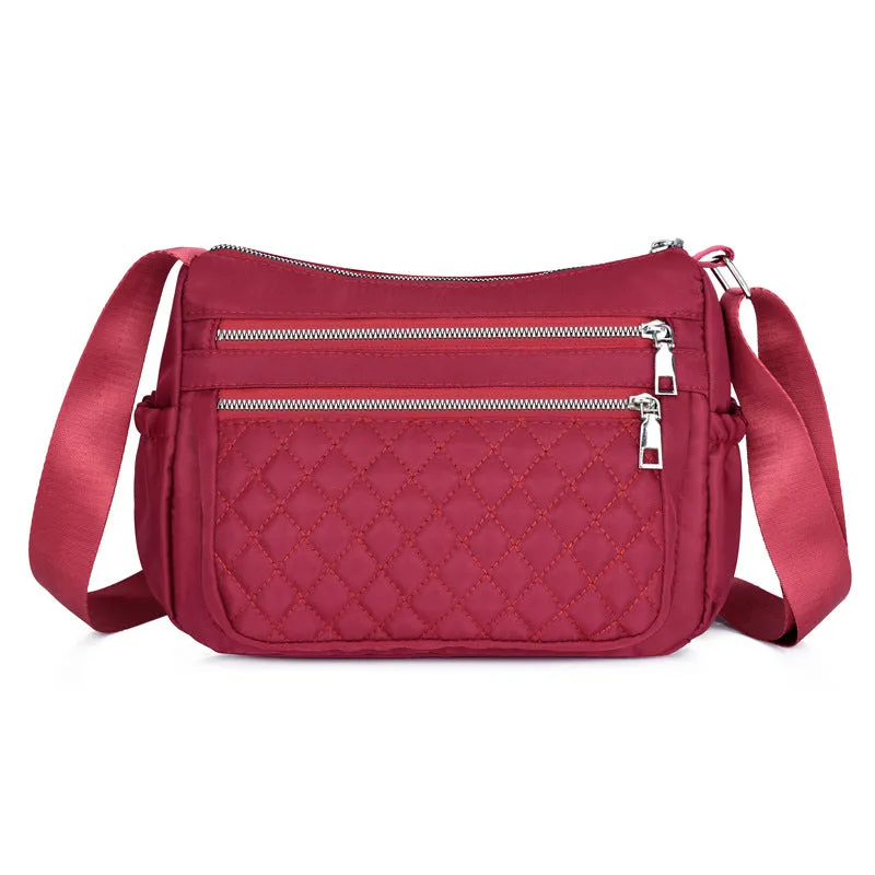 Backpack Shoulder Bag Nylon Cloth Bag Messenger Bag Casual Mummy Bag Rhombus   Can Be Fixed