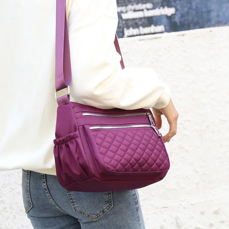 Backpack Shoulder Bag Nylon Cloth Bag Messenger Bag Casual Mummy Bag Rhombus   Can Be Fixed