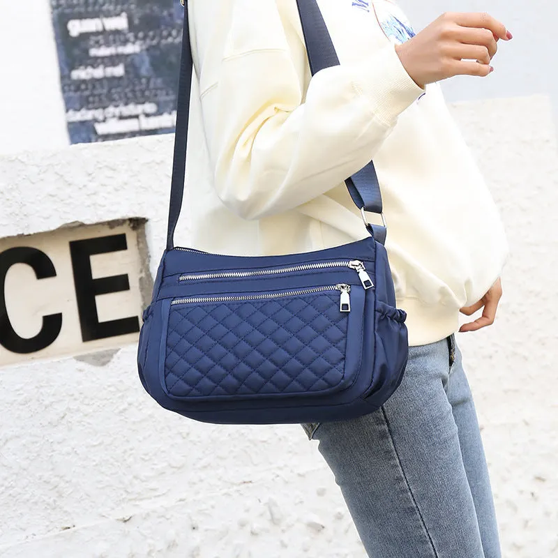 Backpack Shoulder Bag Nylon Cloth Bag Messenger Bag Casual Mummy Bag Rhombus   Can Be Fixed