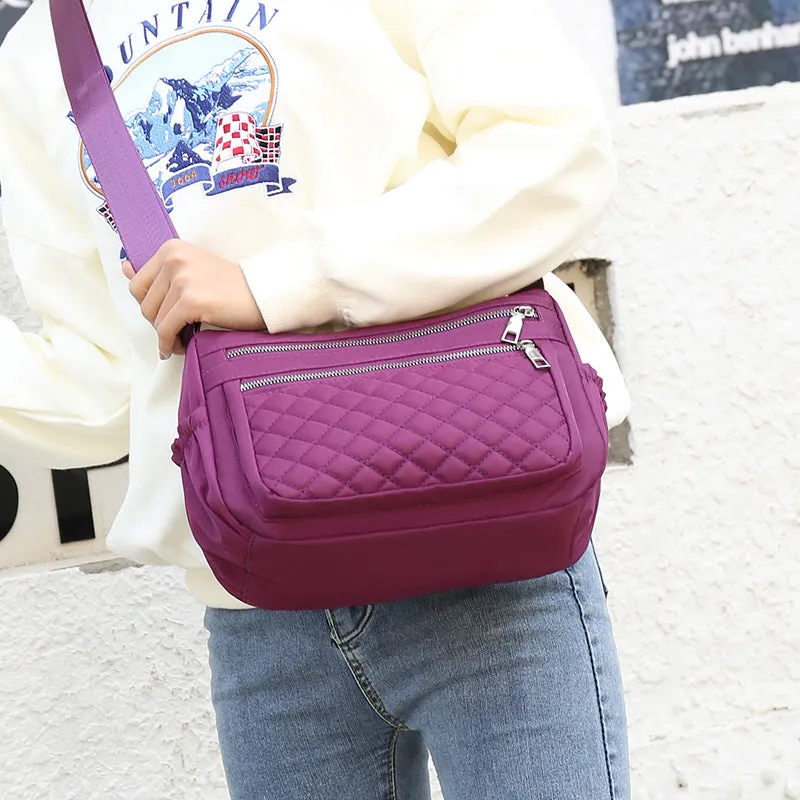 Backpack Shoulder Bag Nylon Cloth Bag Messenger Bag Casual Mummy Bag Rhombus   Can Be Fixed
