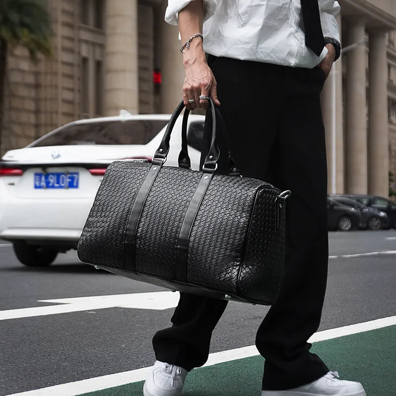 Backpack Travel Bag Business Handheld Big Bag Solid Color Shoulder Hand-Woven Bag