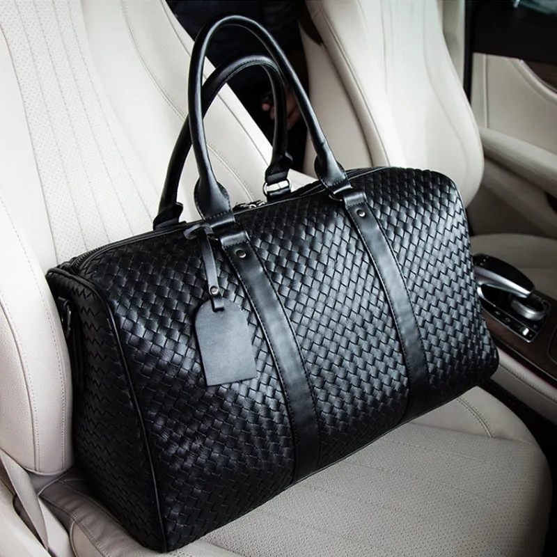Backpack Travel Bag Business Handheld Big Bag Solid Color Shoulder Hand-Woven Bag