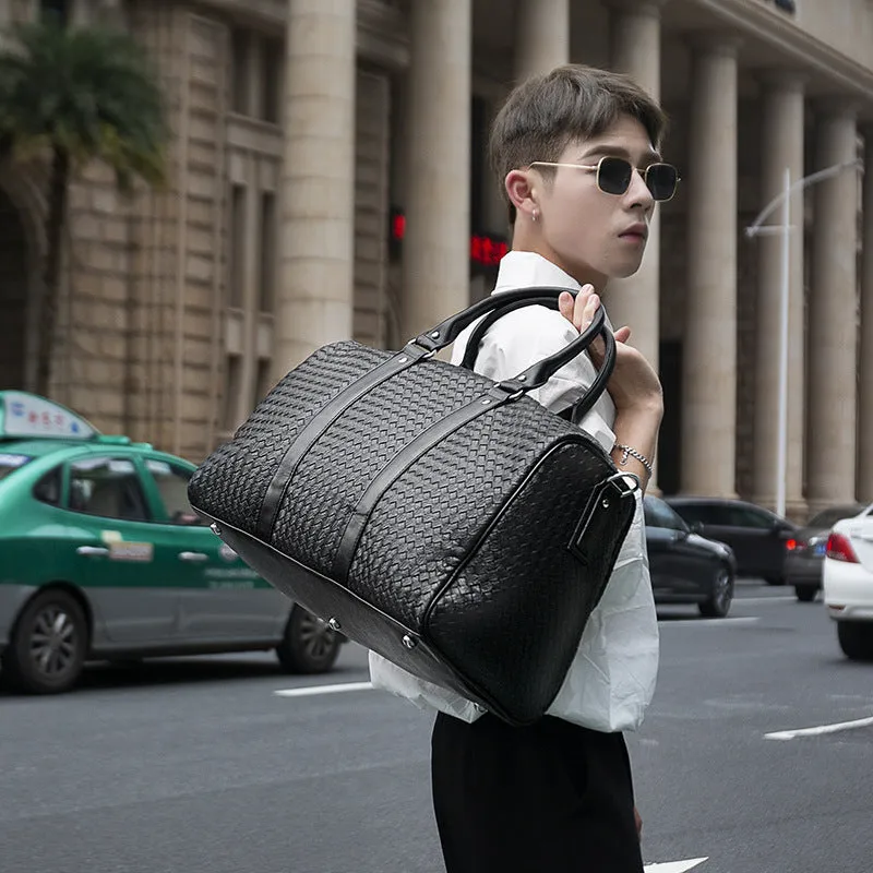 Backpack Travel Bag Business Handheld Big Bag Solid Color Shoulder Hand-Woven Bag