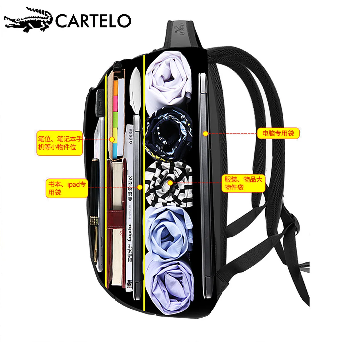 Cartelo Crocodile Backpack Men's Business Backpack Men's