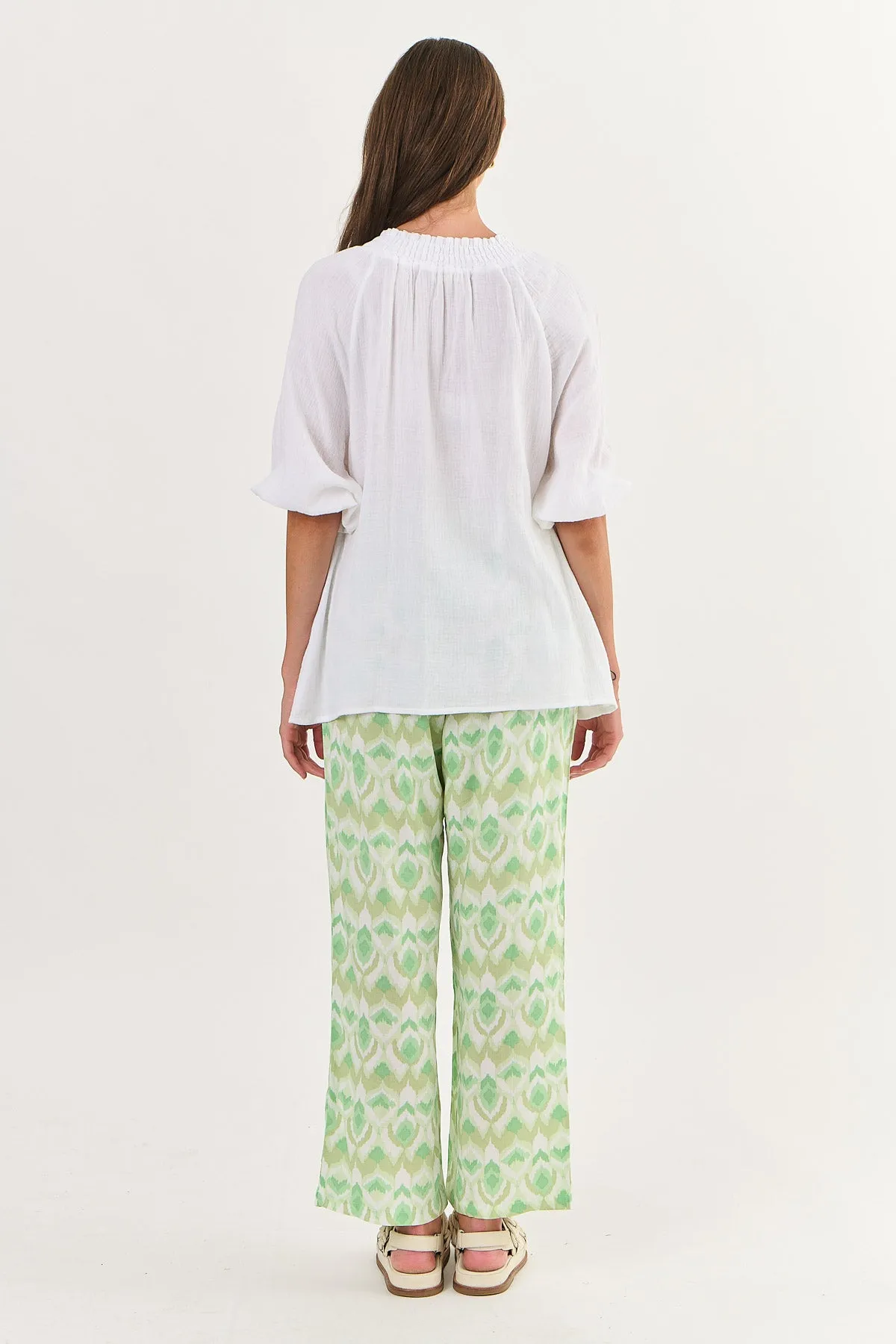 Cotton V-Neck Tassel Top