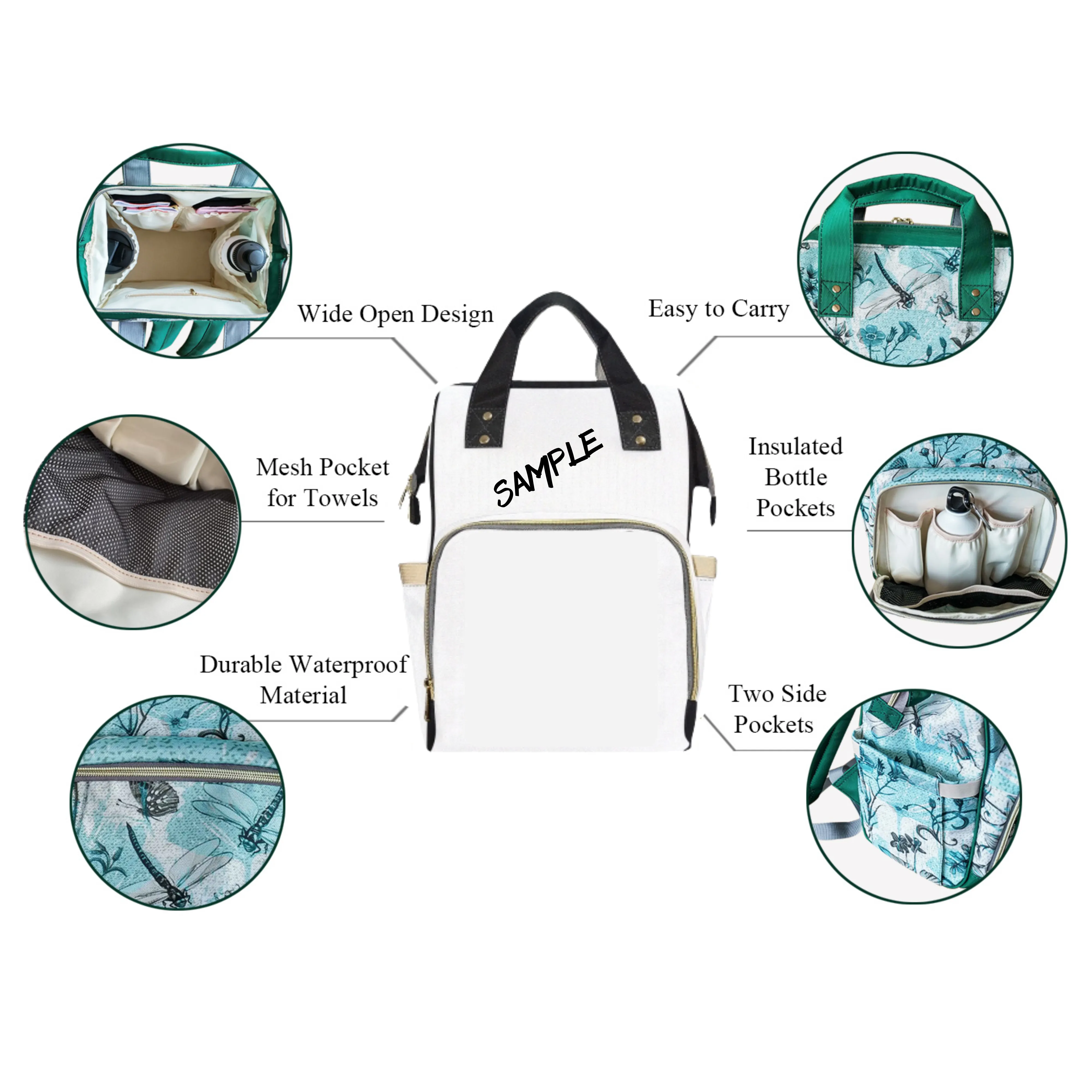 Diaper Bag - Tie Dye #115 | Multi Compartment Backpack, Babygirl Custom Diaper Bag, Hipster Diaper Backpack