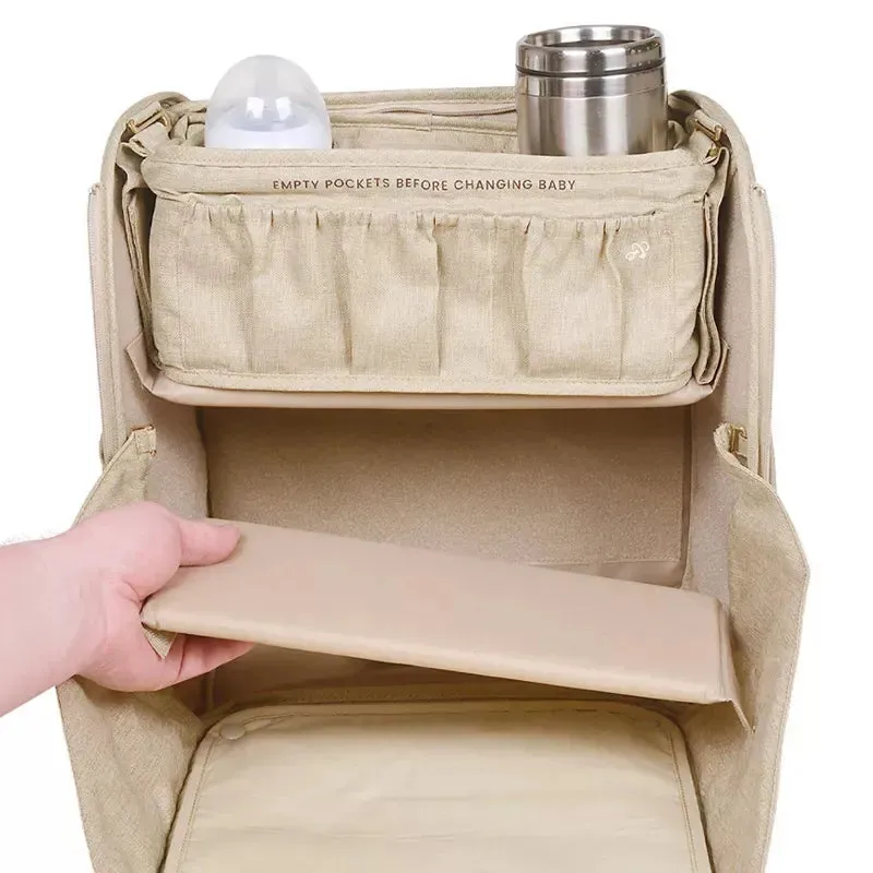 Diaper Bag/Changing Station with Removable Stroller Cady - Oat