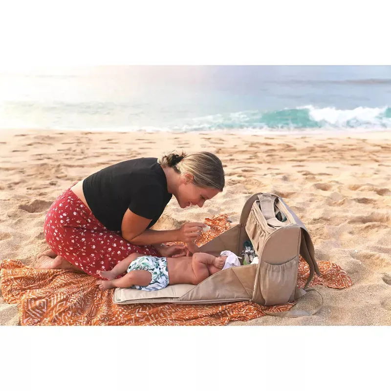 Diaper Bag/Changing Station with Removable Stroller Cady - Oat