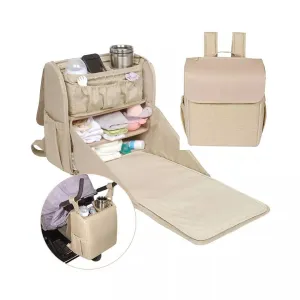 Diaper Bag/Changing Station with Removable Stroller Cady - Oat