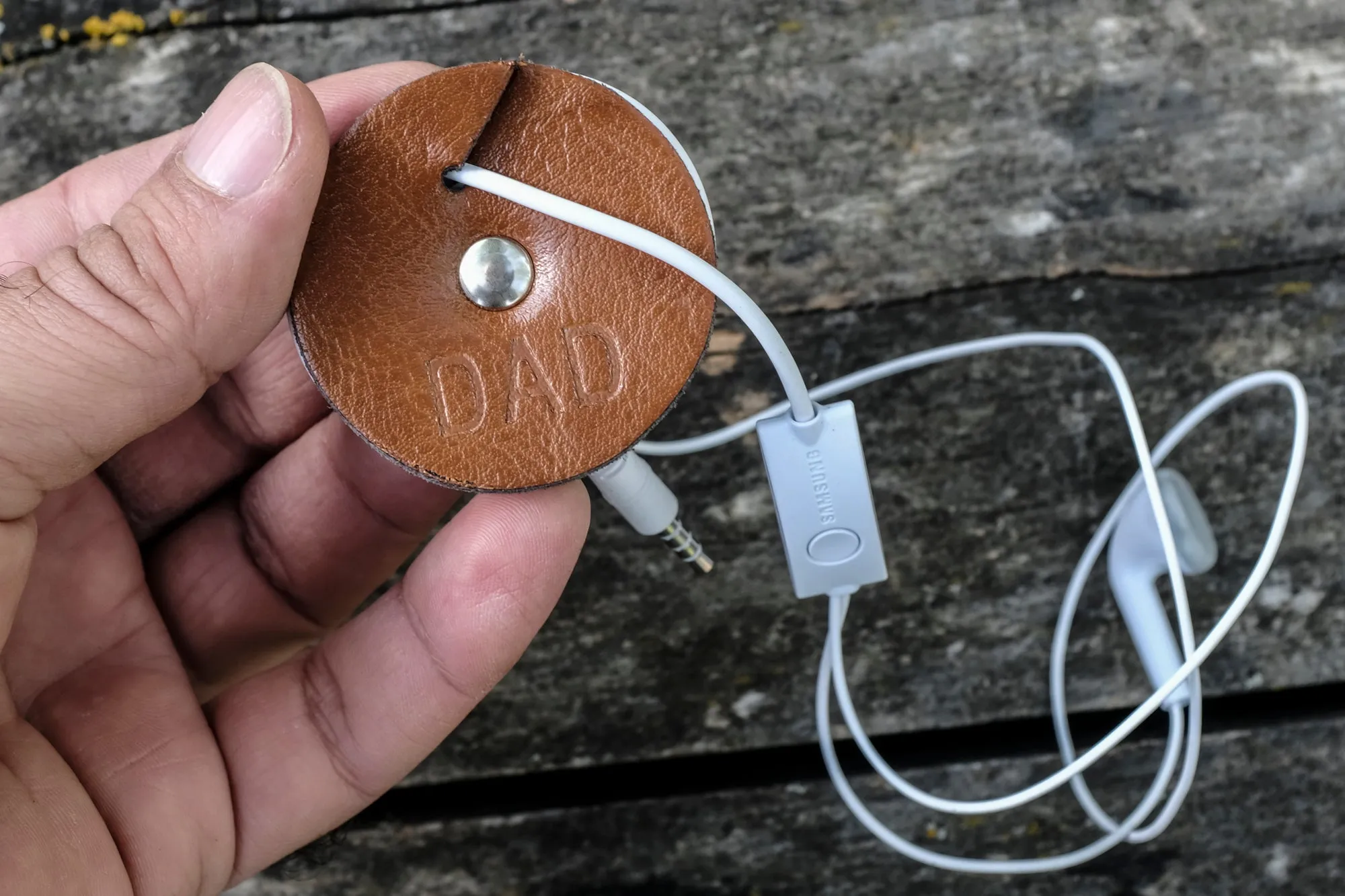 Earphone Holder - Leather Cord Holder
