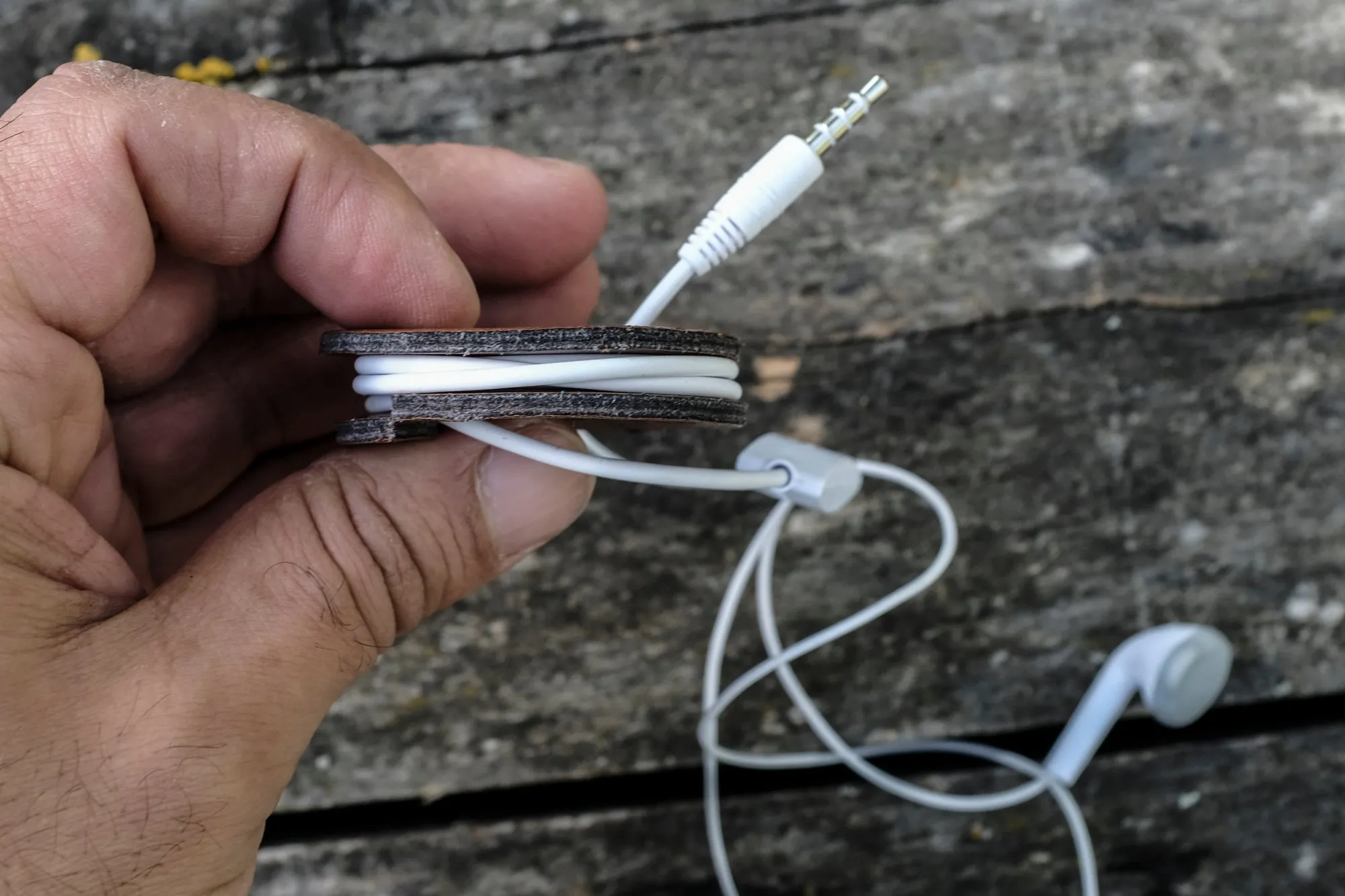 Earphone Holder - Leather Cord Holder