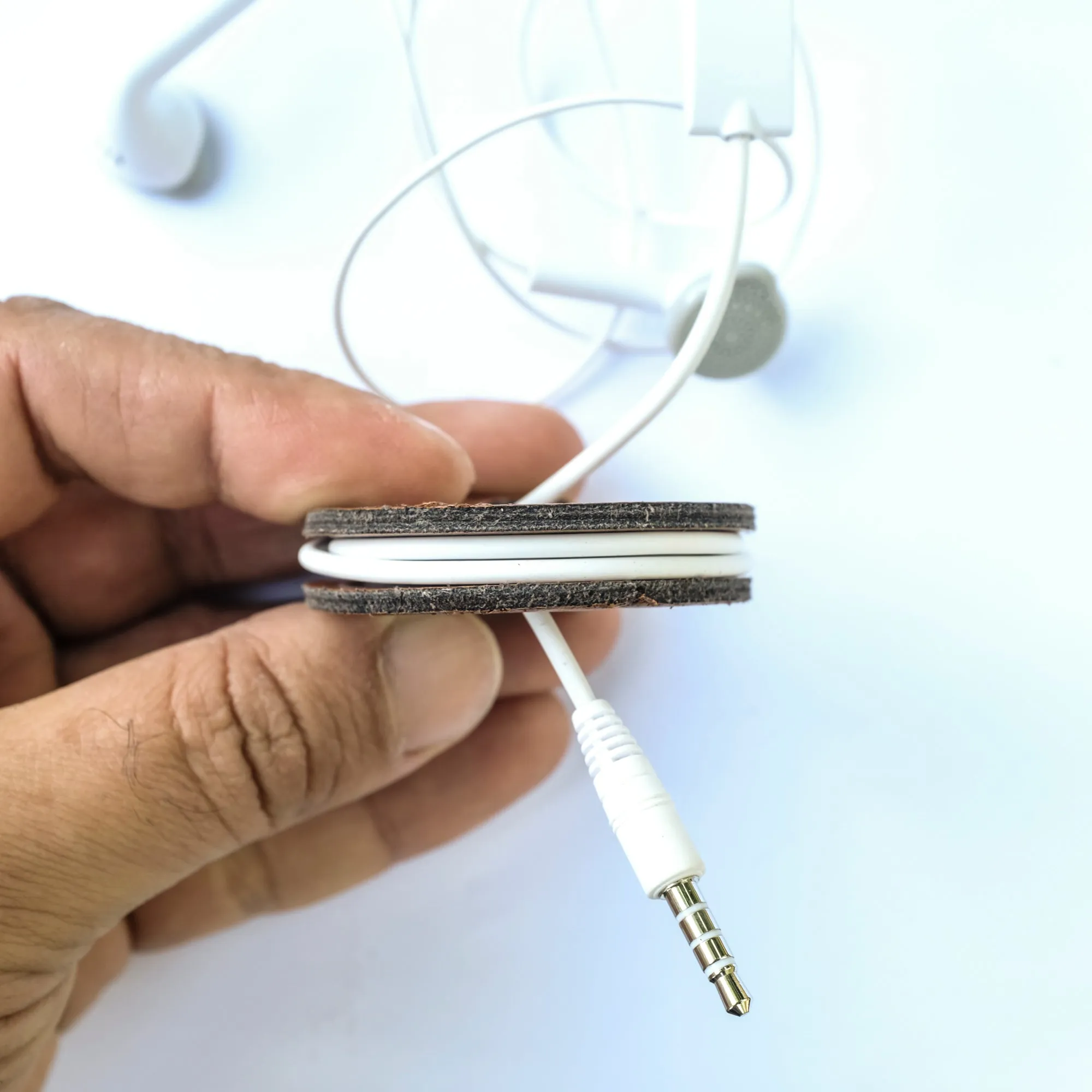 Earphone Holder - Leather Cord Holder