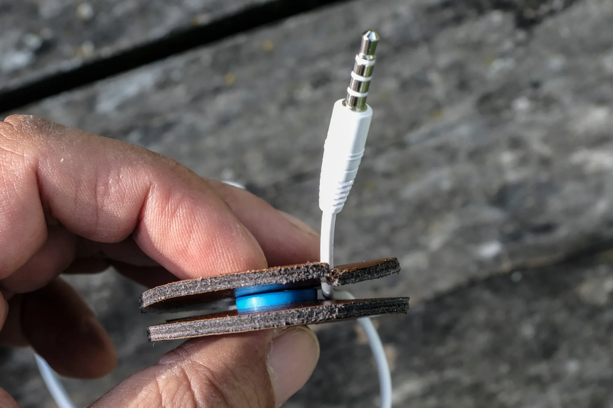 Earphone Holder - Leather Cord Holder