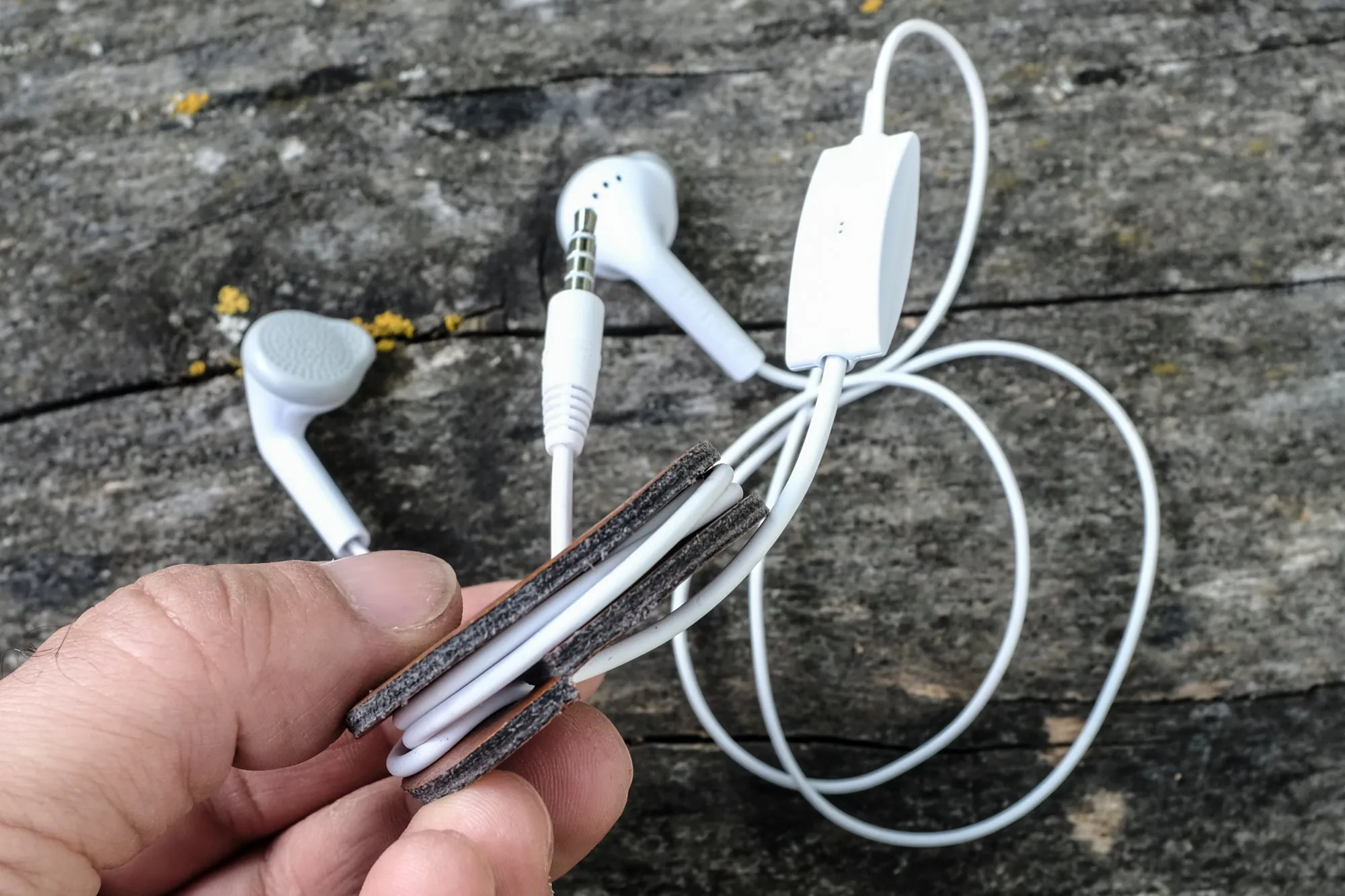 Earphone Holder - Leather Cord Holder
