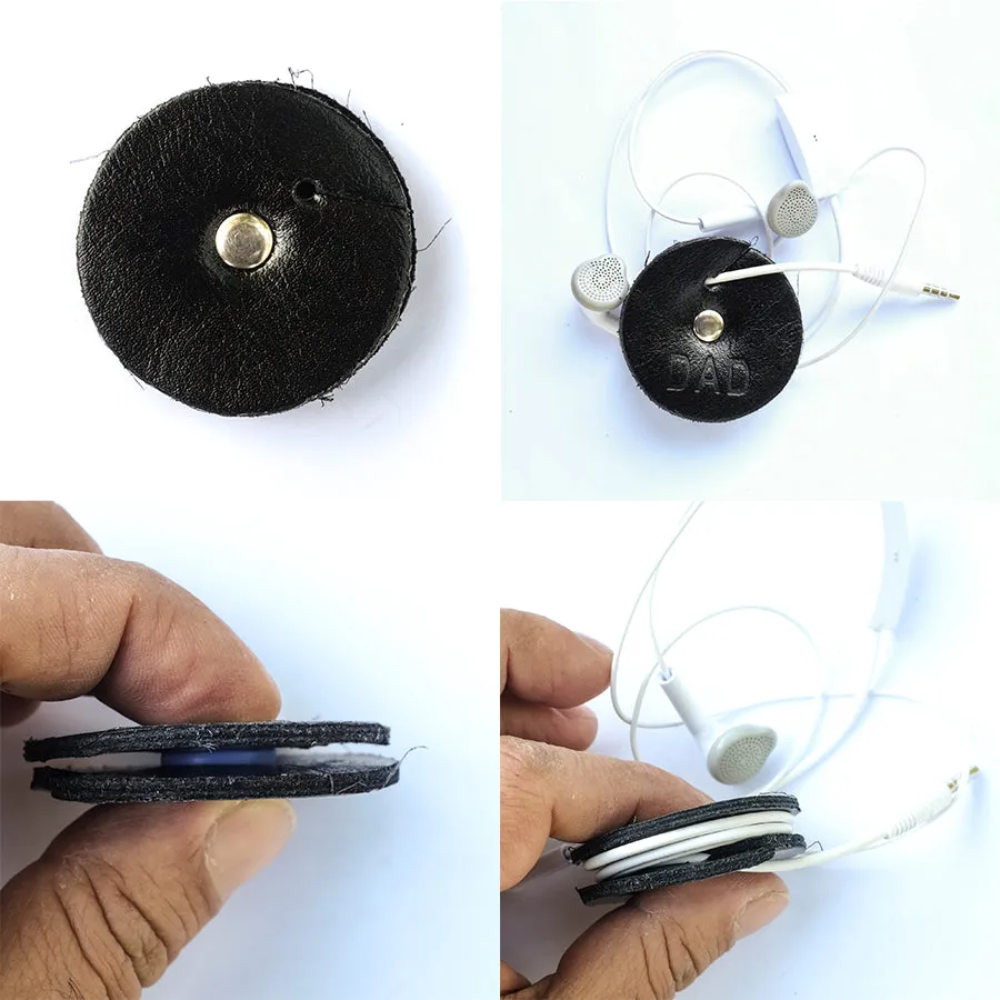 Earphone Holder - Leather Cord Holder