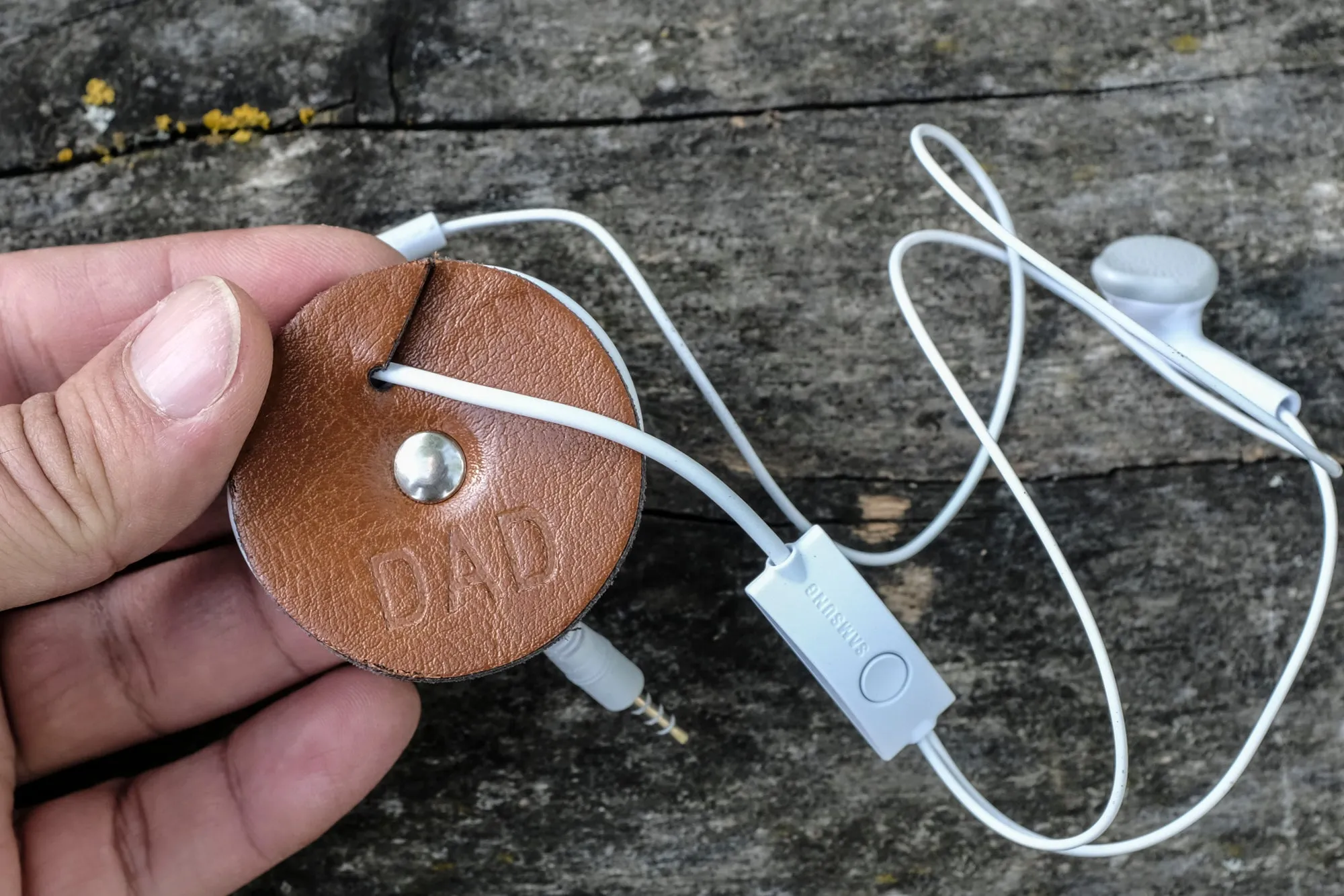 Earphone Holder - Leather Cord Holder