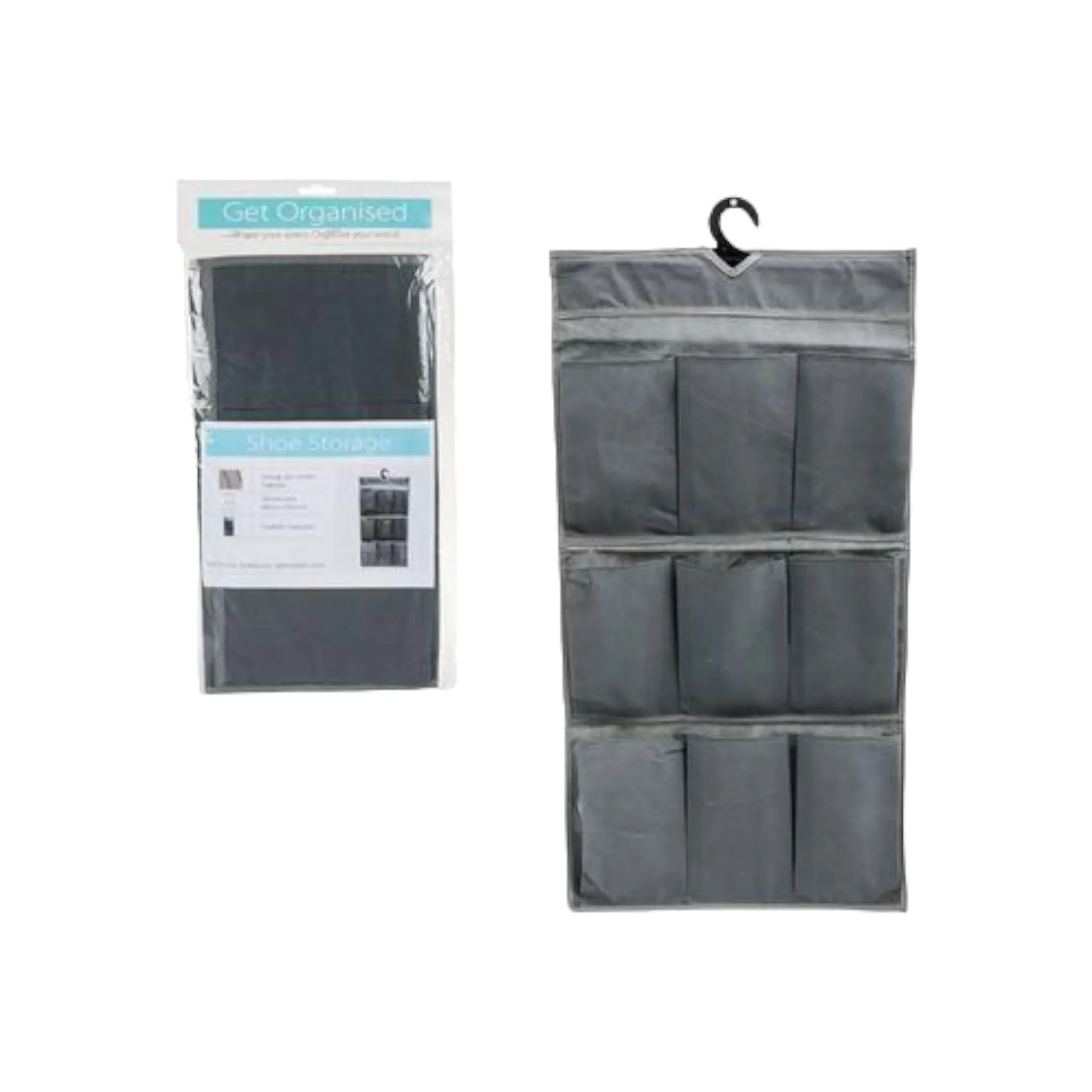 Hanging Multifunctional Non Woven Shoe & Clothing Storage Bag 9 Pockets 75x40cm