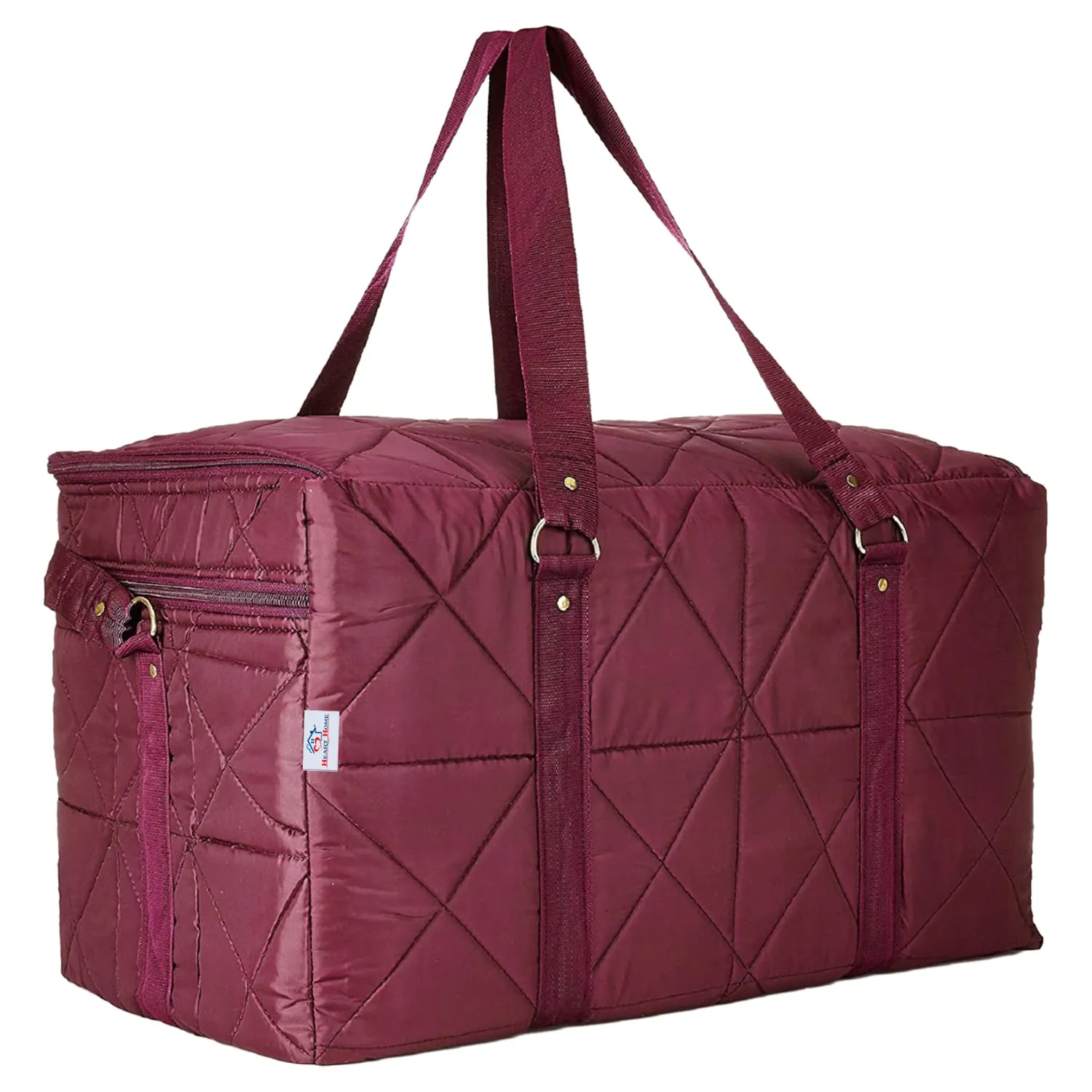 Heart Home Parachute Foldable Duffle Bag/Bag Packs With Handle For Traveling Pack of 2 (Maroon) 52HH3969