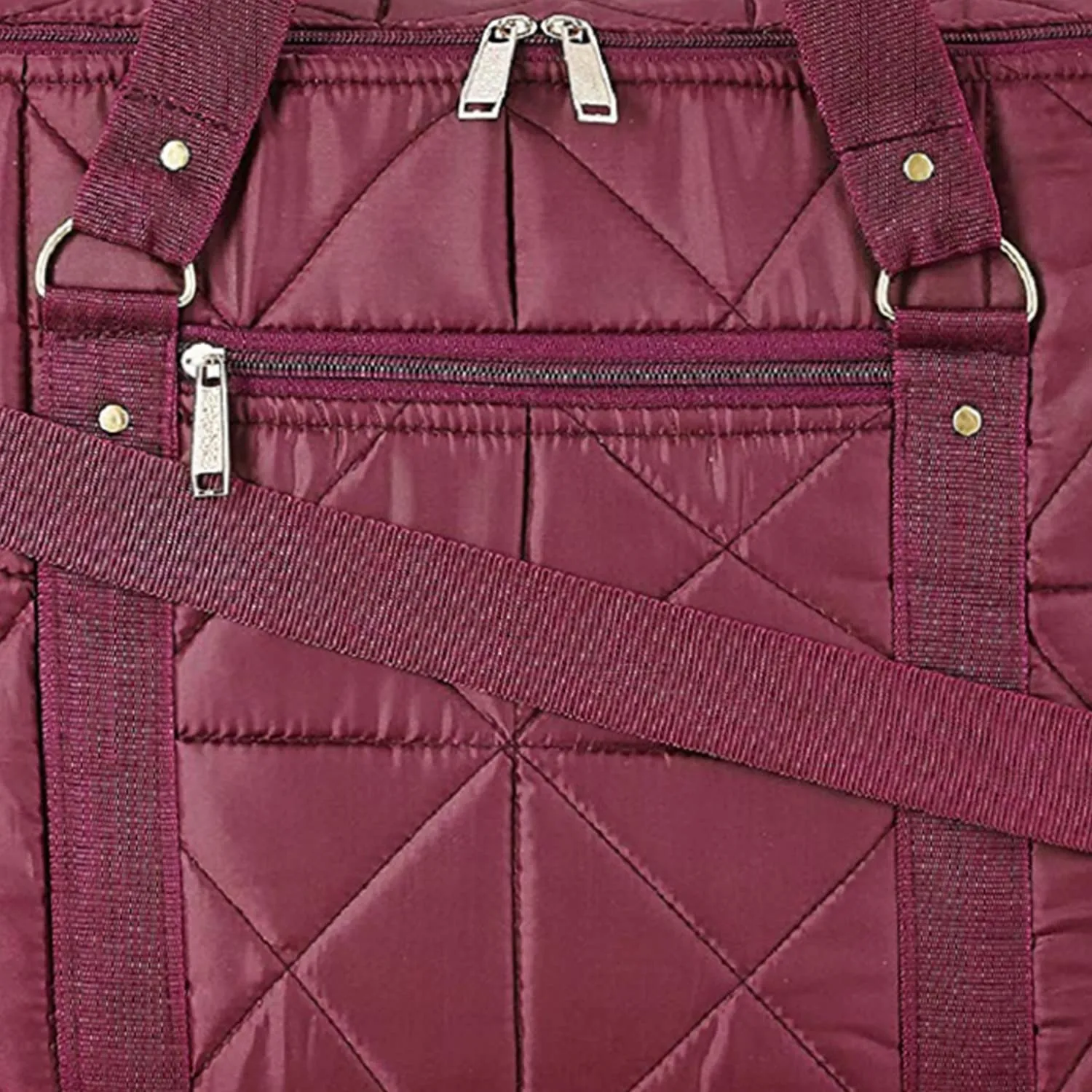 Heart Home Parachute Foldable Duffle Bag/Bag Packs With Handle For Traveling Pack of 2 (Maroon) 52HH3969