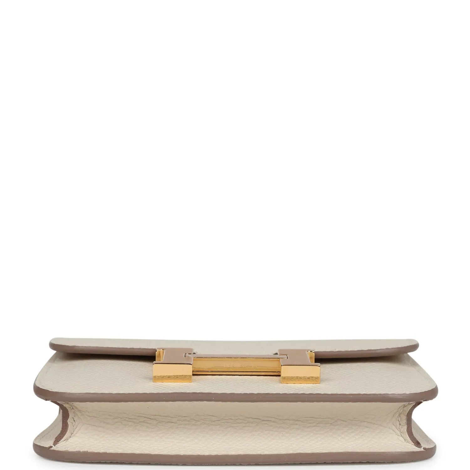 Hermes Constance Slim Wallet Craie Epsom Gold Hardware