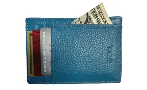 Leather Wallet - Aqua