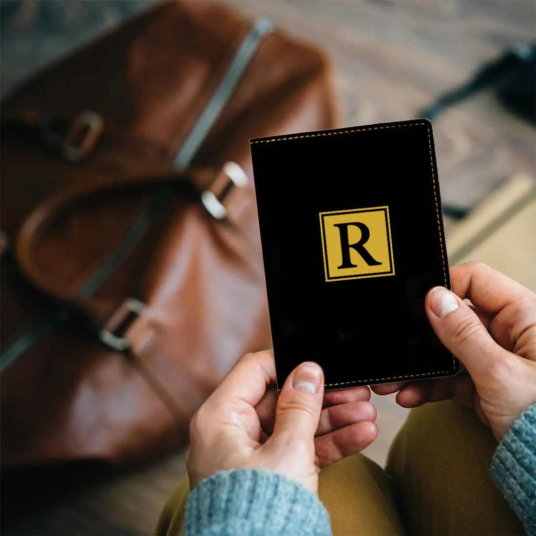 Men & Women Vegan Leather Personalized Passport Cover - Monogram