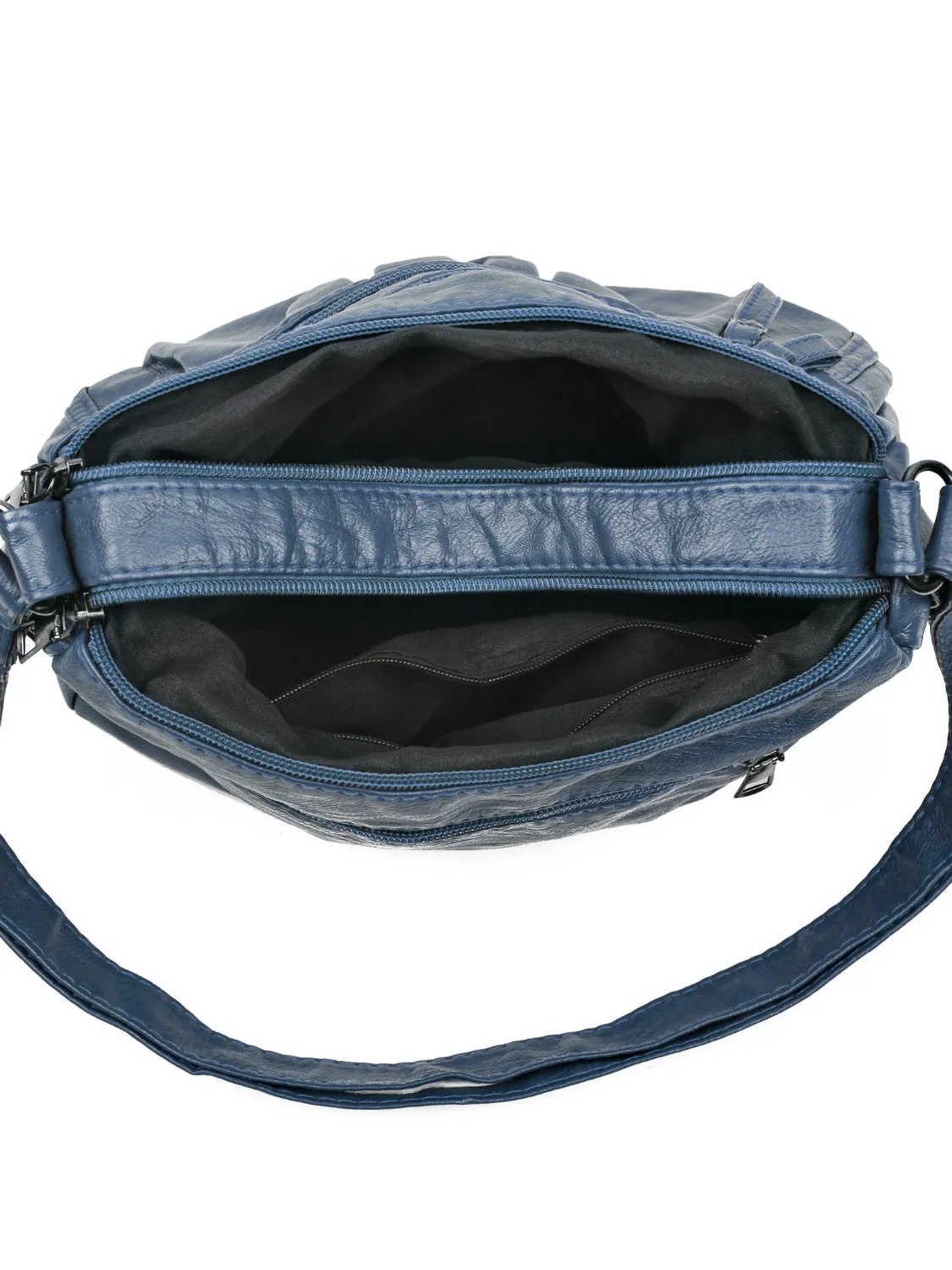 Multi-Pocket Ruched Adjustable Shoulder Bag