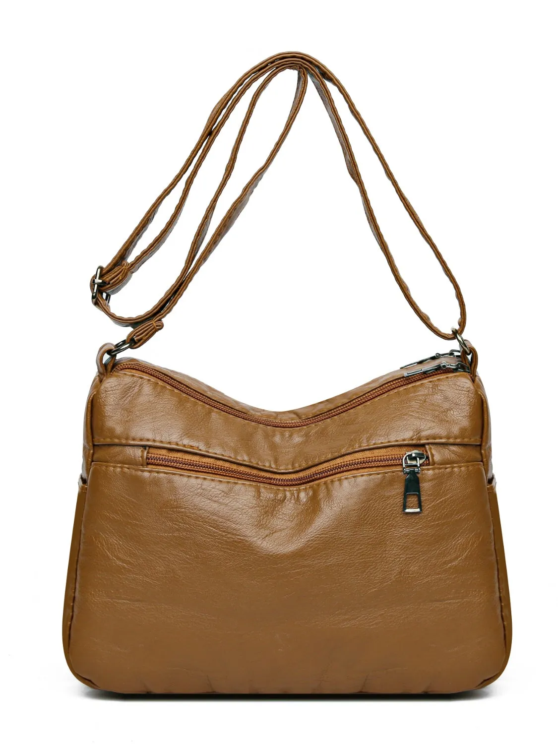 Multi-Pocket Ruched Adjustable Shoulder Bag