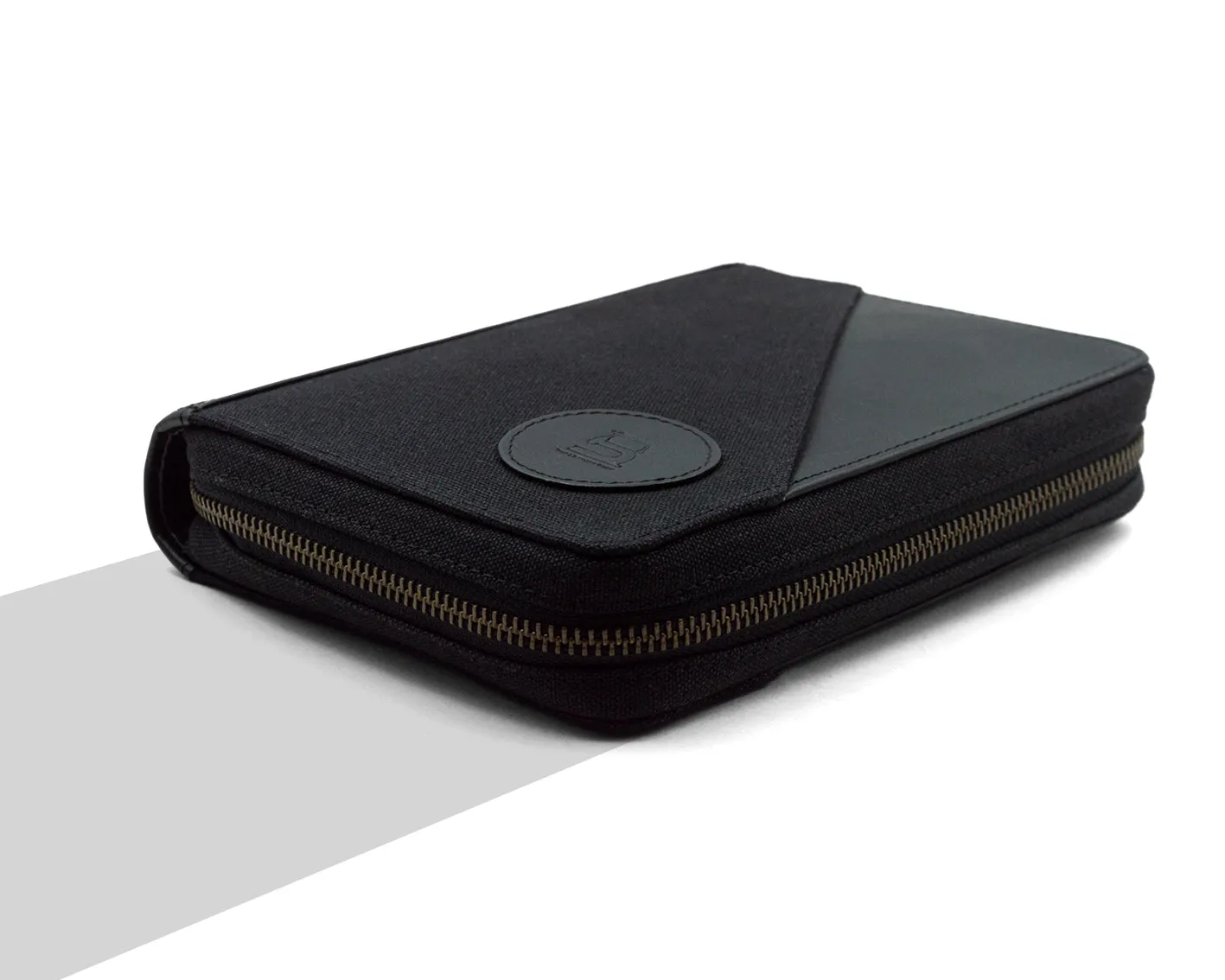 Nomad Passport Organiser - Black Canvas   Leather