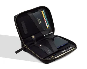 Nomad Passport Organiser - Black Canvas   Leather