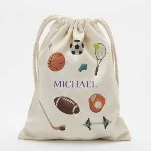 Personalized Sports Kids Drawstring Sack