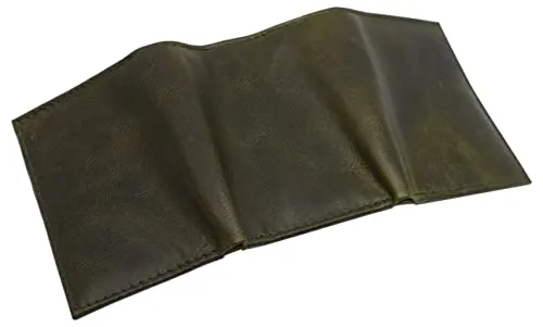 Real Cowhide Leather Wallets for Men RFID Blocking Slim Trifold Wallet with ID & Card Slots