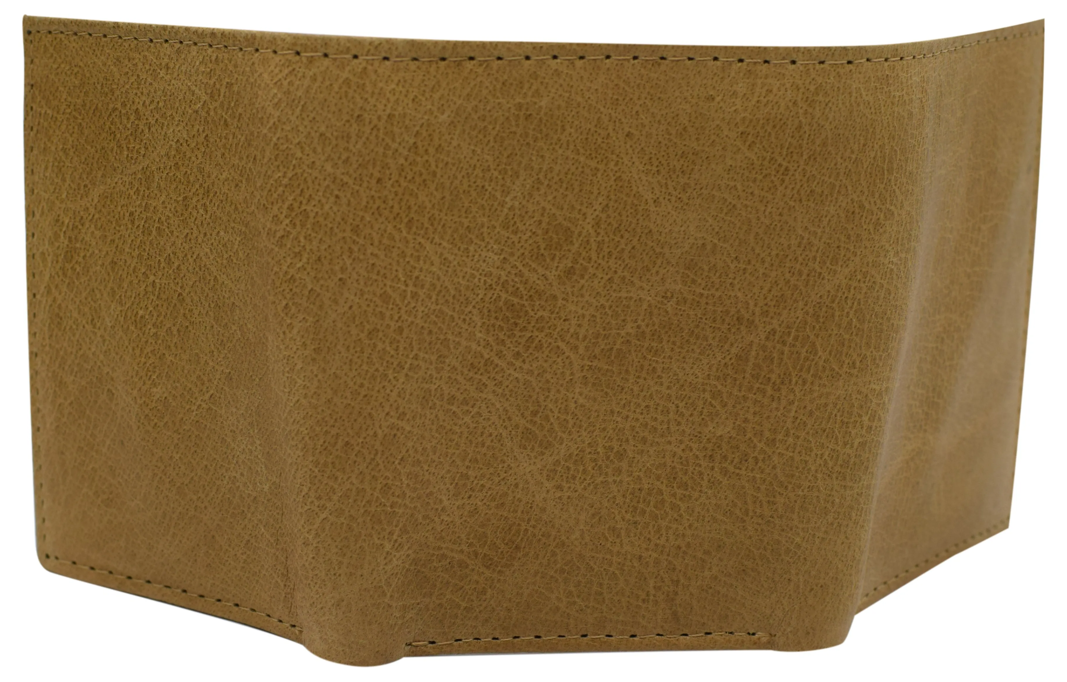 RFID621107TN Marshal RFID Protected Men's Cowhide Leather Trifold Wallet with 9 Card Slots 2 Note Pocket & 2 ID Windows